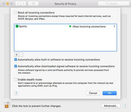 將 spotify 加入防火牆 mac