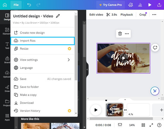 canva 檔案匯入文件
