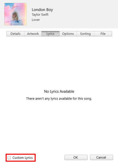 itunes 中的自訂歌詞