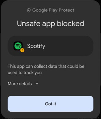 google play 阻止 xmanager 導致 spotify 不安全