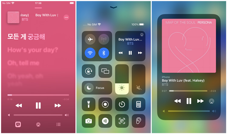 ios 控制中心正在播放音樂