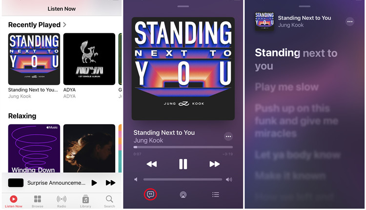 ios 音樂歌詞按鈕