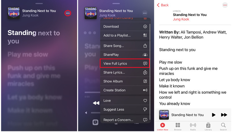 ios 音樂歌詞 看完整歌詞