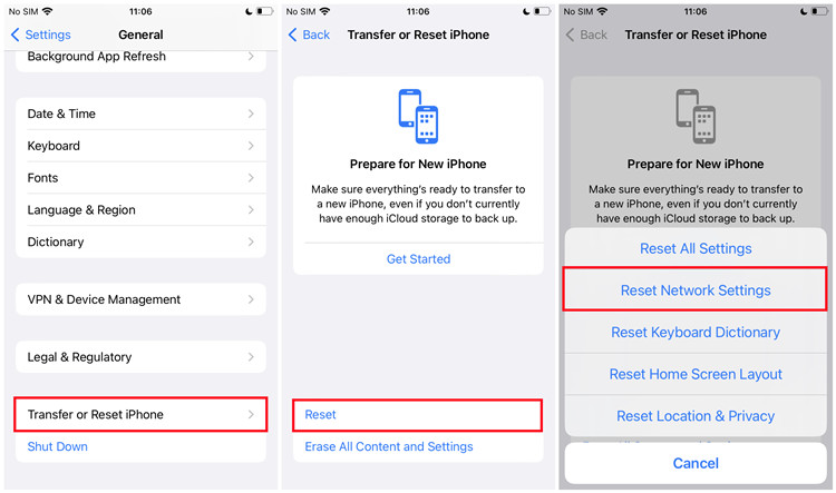 ios 重置網路設定