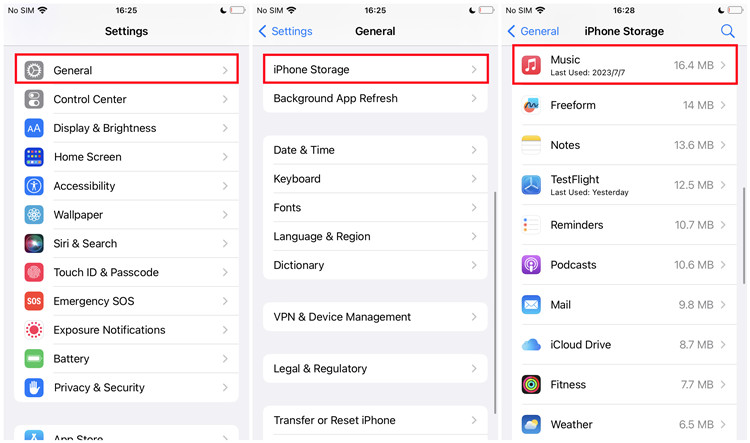 ios 設定 通用 iphone 儲存 音樂