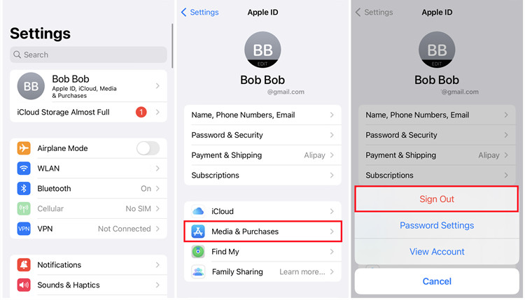 ios 設定媒體和購買退出