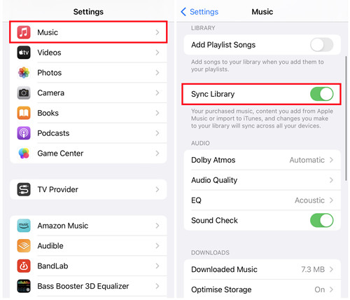 ios 設定音樂同步庫