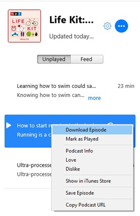 itunes 下載播客節目