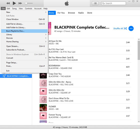 將 itunes 檔案燒錄播放清單到光碟