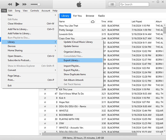 itunes 檔案庫匯出庫