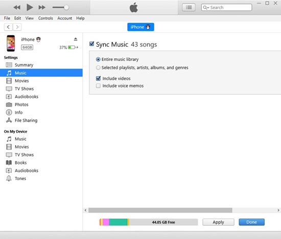 iTunes iPhone 音樂同步音樂