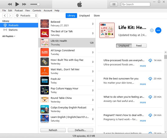 itunes 播客庫