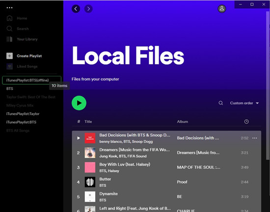 本地檔案 spotify 播放列表