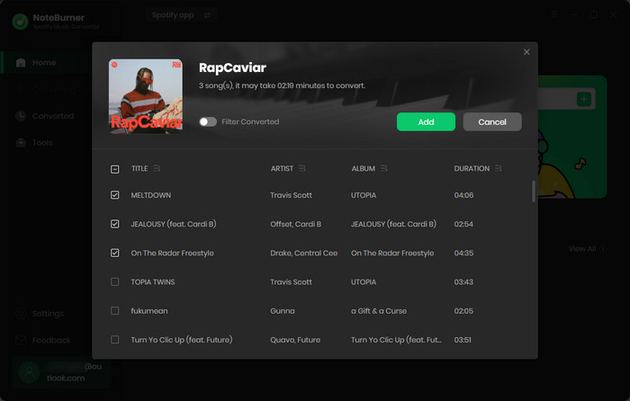 noteburner spotify 音樂轉換器