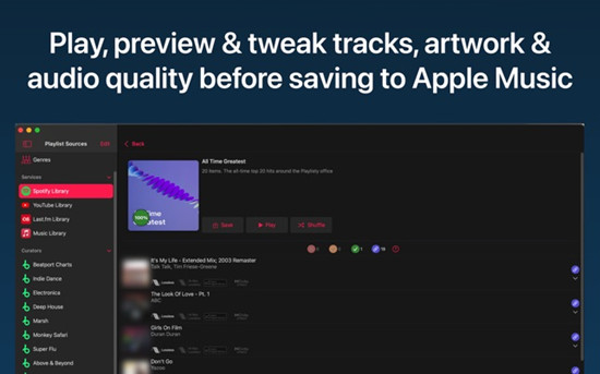 適用於 apple music 介面的 playlisty
