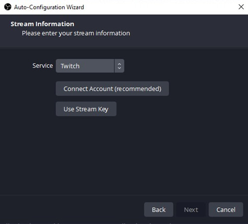 選擇 twitch for obs