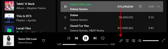 spotify 桌面歌詞按鈕