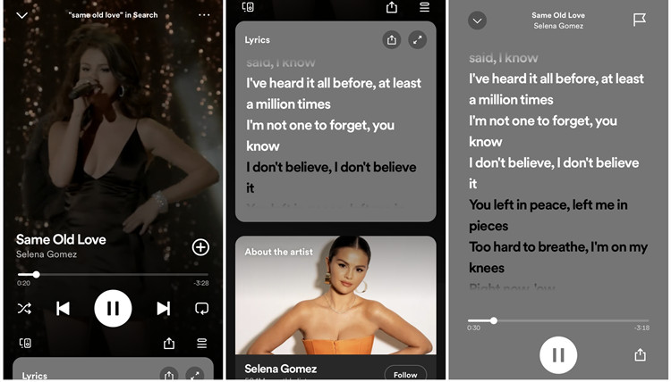 spotify 手機看歌詞
