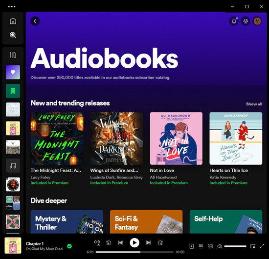 spotify 桌面版有聲書