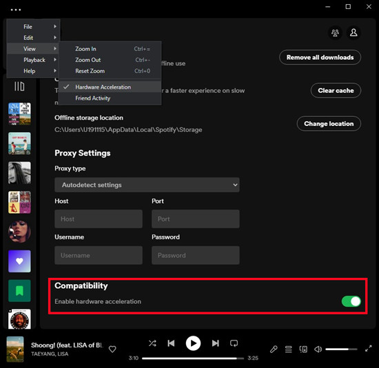 spotify 桌面硬體加速
