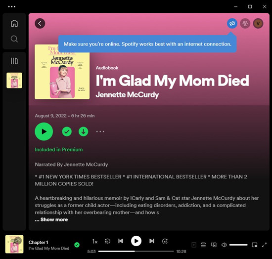 使用 spotify 桌面版離線收聽有聲書