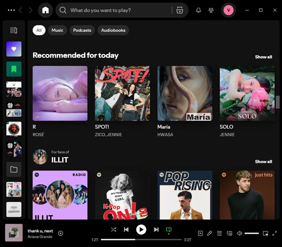 spotify 桌面主介面