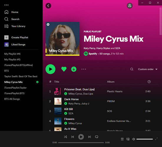 spotify 桌面播放清單已下載