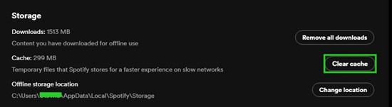 spotify 桌面儲存清除快取