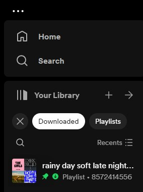spotify 桌面版 您的資料庫已下載
