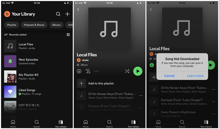spotify 行動下載本機檔案播放列表