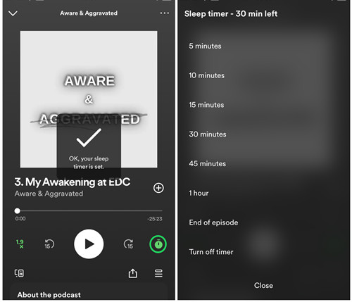 spotify 行動版 延長睡眠定時器