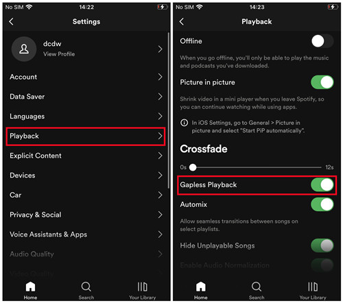 spotify 移動播放無縫播放