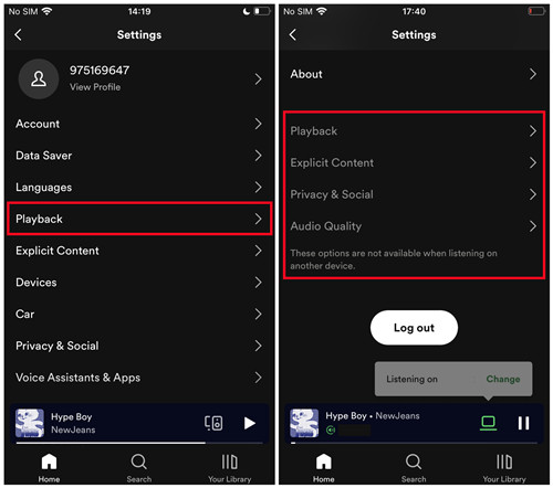spotify 行動播放顯示為灰色