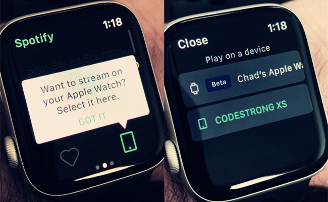 在 apple watch 上播放 spotify