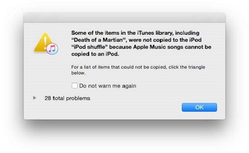將 apple music 同步到 ipod 時發生錯誤