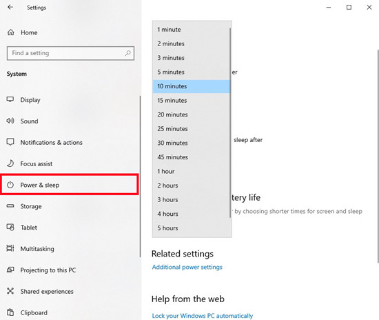 windows 設定係統電源和睡眠